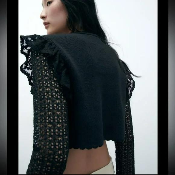 ZARA COMBINATION KNIT CARDIGAN - Picture 6 of 11